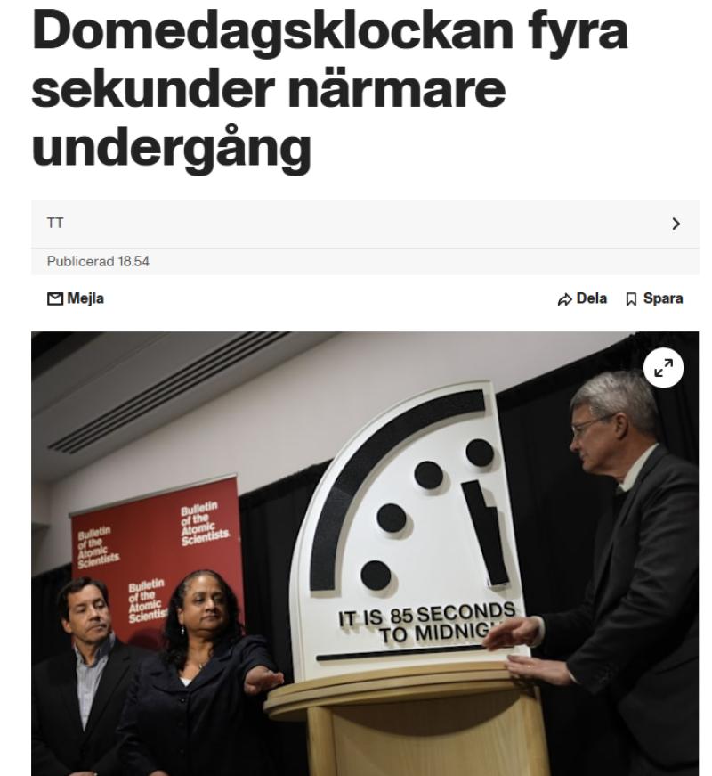 Domedagsklockan har talat