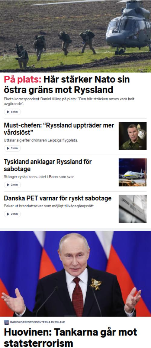 Ryssland trappar upp