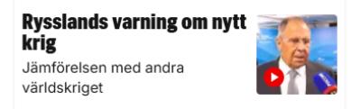 Ryssland varnar